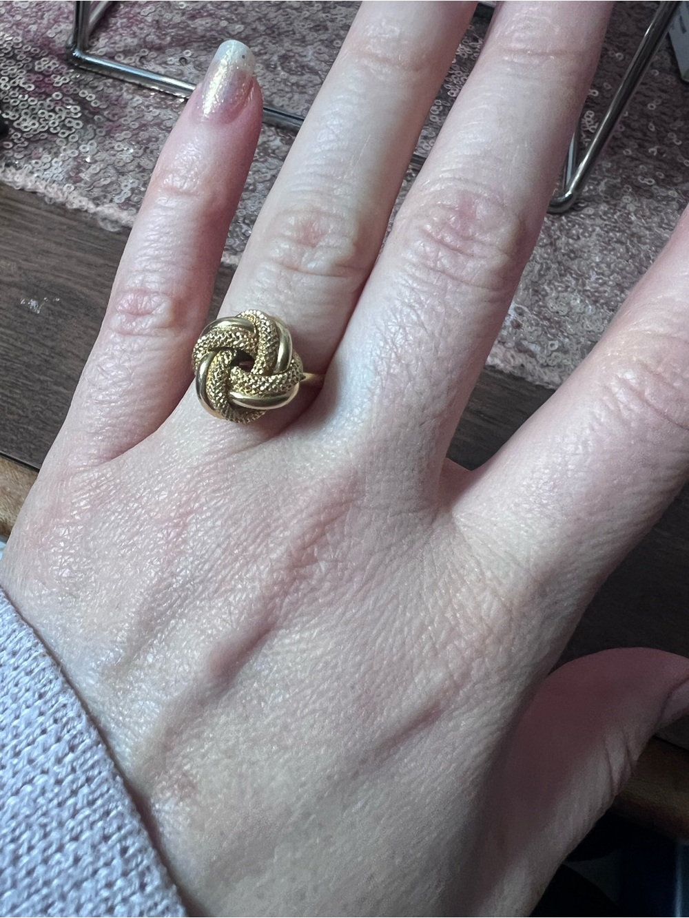 Gold Knot Statement Ring - Elegant Women's Jewelry Solid Gold 14K